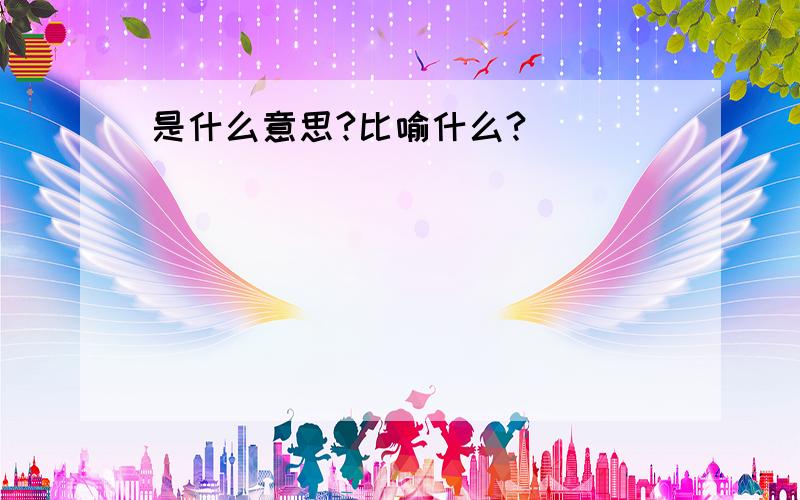 是什么意思?比喻什么?