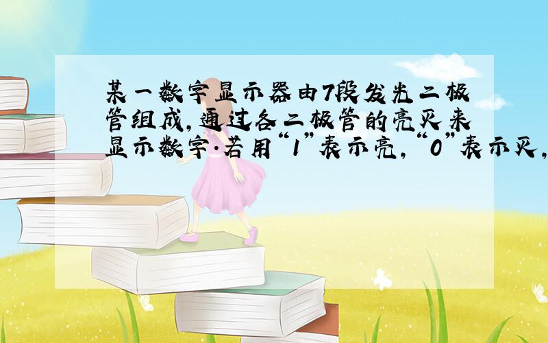 某一数字显示器由7段发光二极管组成,通过各二极管的亮灭来显示数字.若用“1”表示亮,“0”表示灭,如图