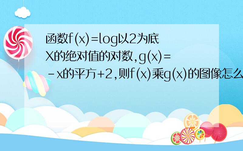 函数f(x)=log以2为底X的绝对值的对数,g(x)=-x的平方+2,则f(x)乘g(x)的图像怎么画?