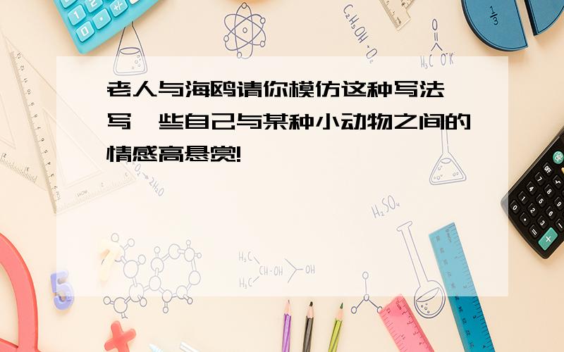 老人与海鸥请你模仿这种写法,写一些自己与某种小动物之间的情感高悬赏!