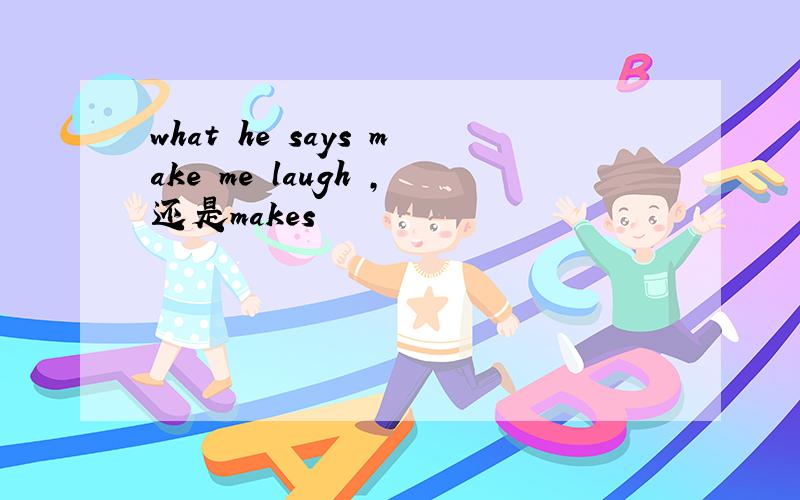 what he says make me laugh ,还是makes