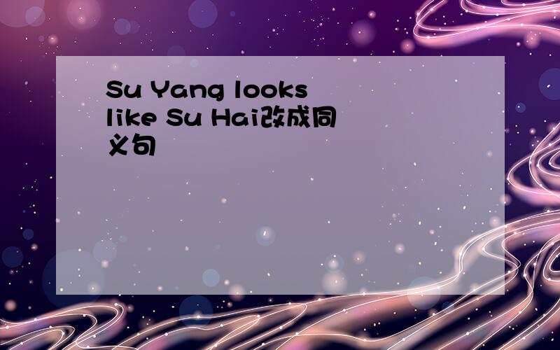 Su Yang looks like Su Hai改成同义句