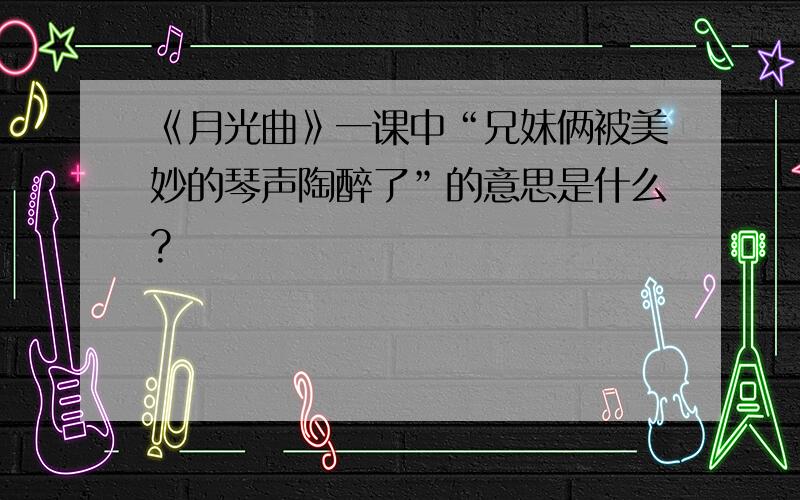 《月光曲》一课中“兄妹俩被美妙的琴声陶醉了”的意思是什么?