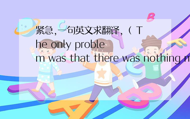 紧急,一句英文求翻译,（ The only problem was that there was nothing muc