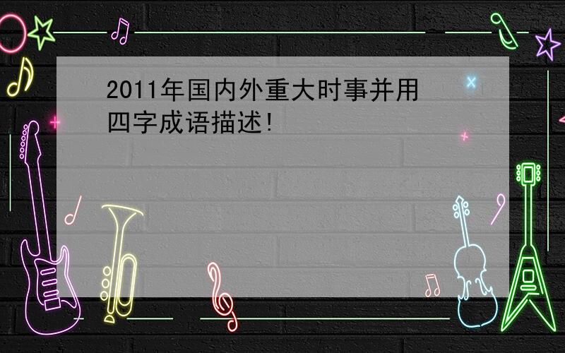 2011年国内外重大时事并用四字成语描述!