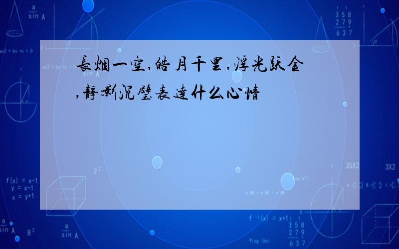 长烟一空,皓月千里,浮光跃金,静影沉璧表达什么心情