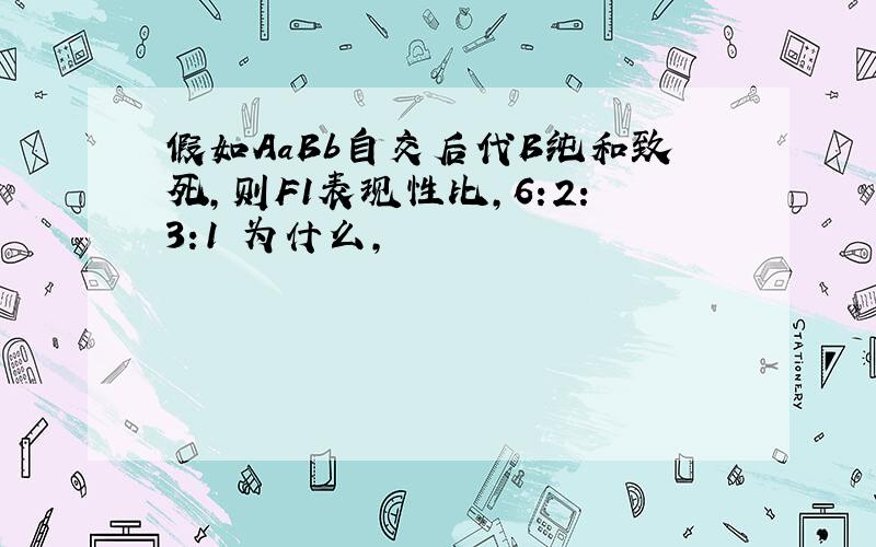 假如AaBb自交后代B纯和致死,则F1表现性比,6:2:3:1 为什么,