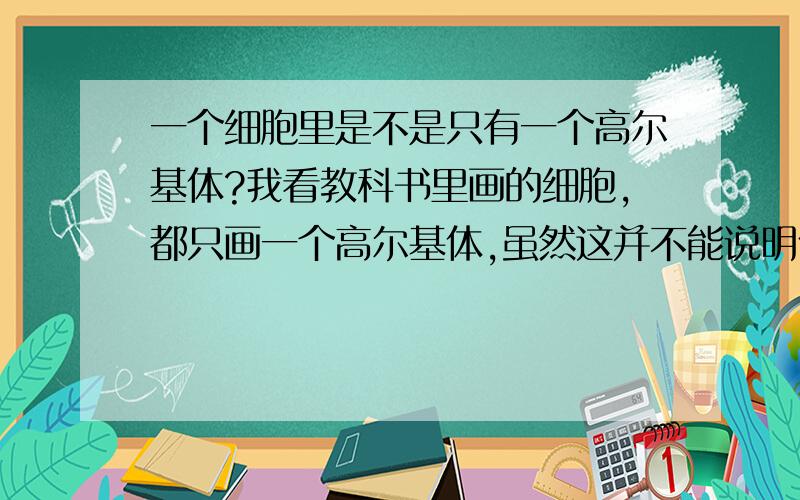 一个细胞里是不是只有一个高尔基体?我看教科书里画的细胞,都只画一个高尔基体,虽然这并不能说明什么,但我还是想证实一下一个