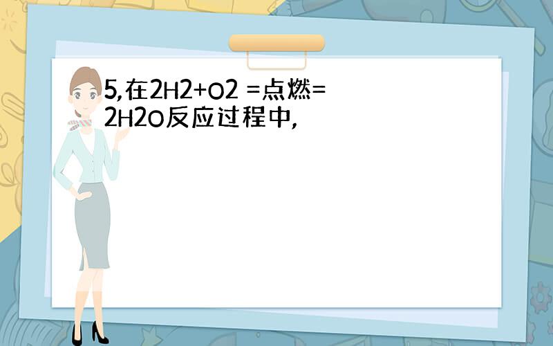 5,在2H2+O2 =点燃=2H2O反应过程中,