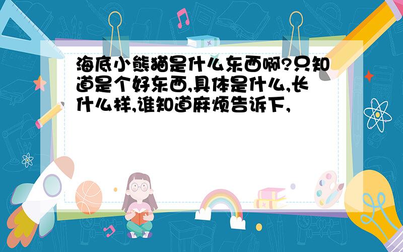 海底小熊猫是什么东西啊?只知道是个好东西,具体是什么,长什么样,谁知道麻烦告诉下,