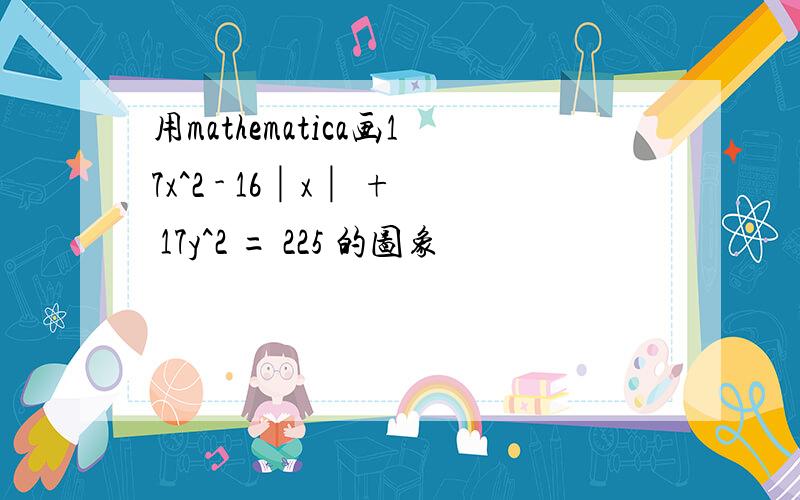 用mathematica画17x^2 - 16│x│ + 17y^2 = 225 的图象