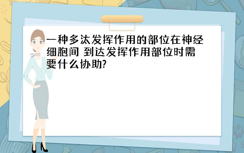 一种多汰发挥作用的部位在神经细胞间 到达发挥作用部位时需要什么协助?