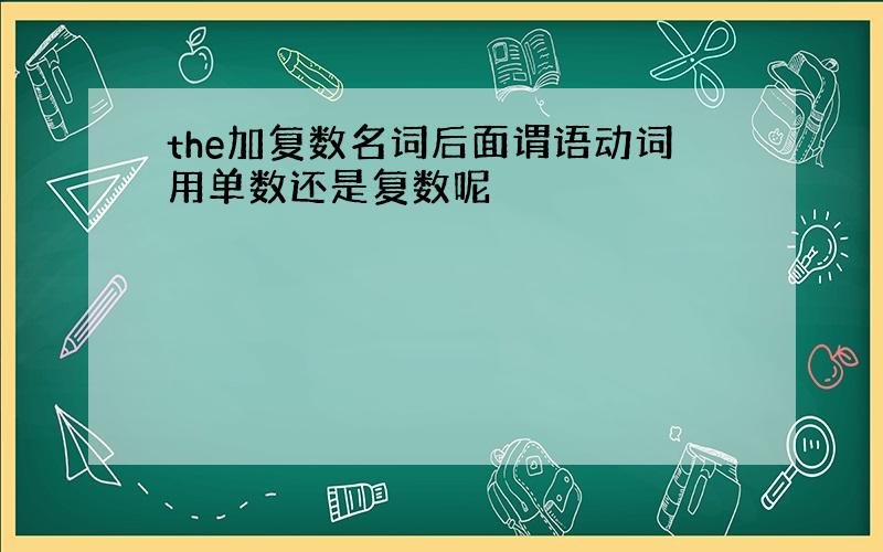 the加复数名词后面谓语动词用单数还是复数呢