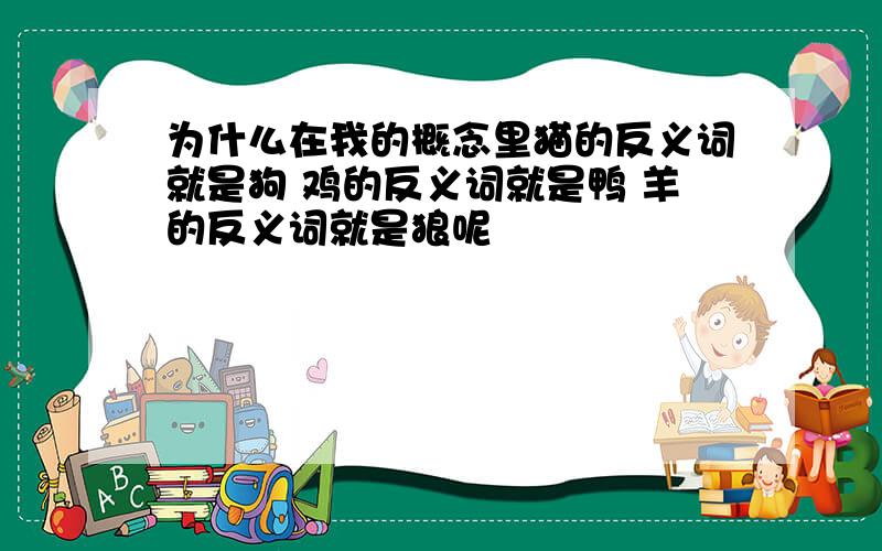 为什么在我的概念里猫的反义词就是狗 鸡的反义词就是鸭 羊的反义词就是狼呢