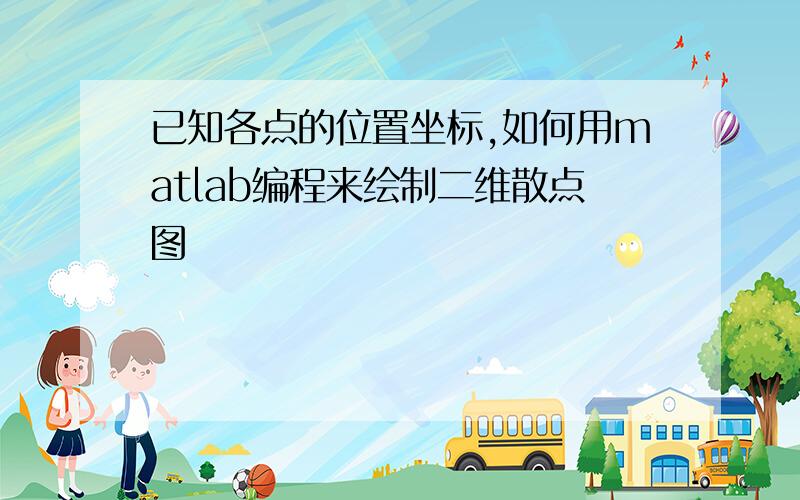 已知各点的位置坐标,如何用matlab编程来绘制二维散点图