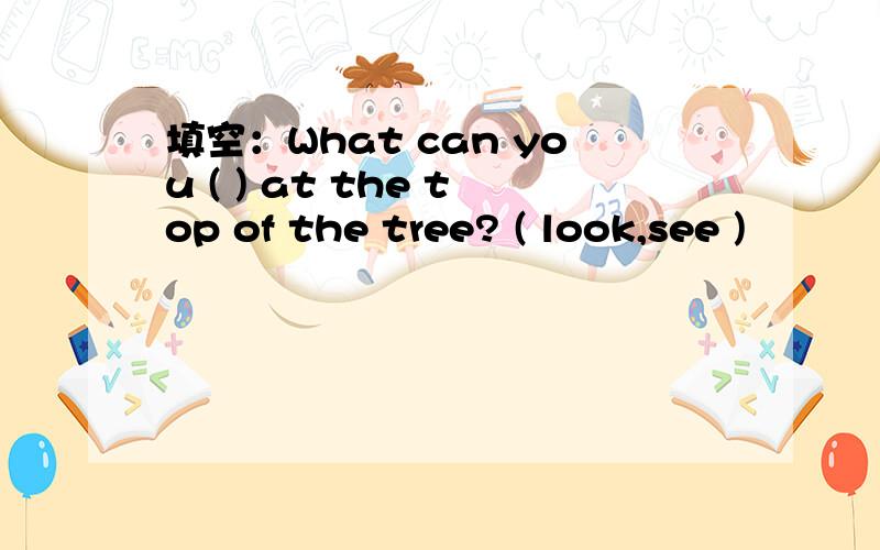 填空：What can you ( ) at the top of the tree? ( look,see )