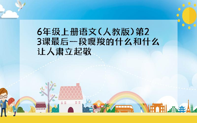 6年级上册语文(人教版)第23课最后一段嘎羧的什么和什么让人肃立起敬