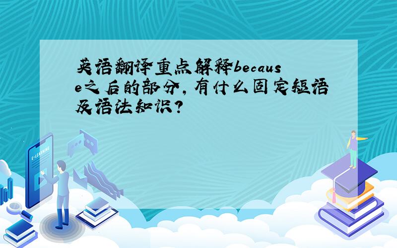 英语翻译重点解释because之后的部分,有什么固定短语及语法知识?