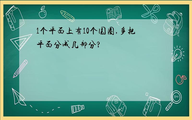 1个平面上有10个圆圈,多把平面分成几部分?