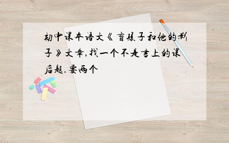 初中课本语文《盲孩子和他的影子》文章,找一个不是书上的课后题.要两个