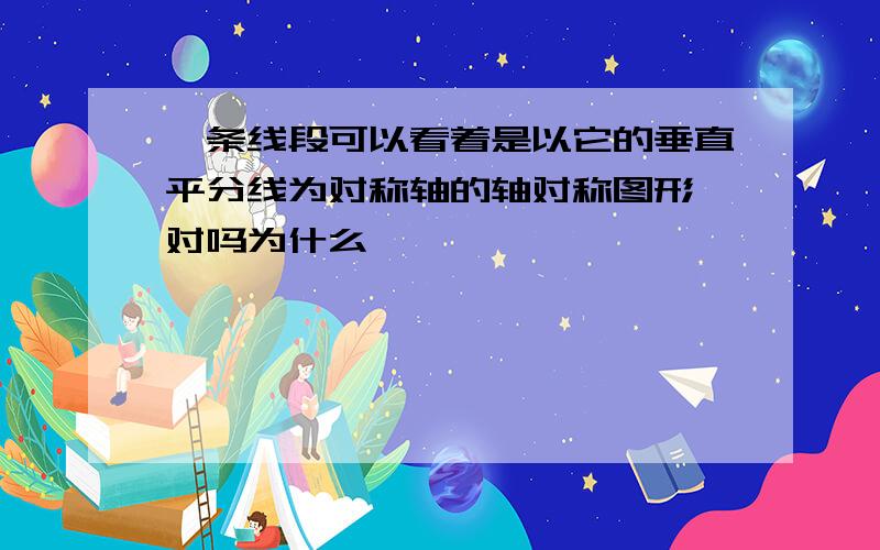 一条线段可以看着是以它的垂直平分线为对称轴的轴对称图形,对吗为什么