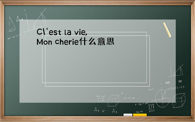 C\'est la vie,Mon cherie什么意思