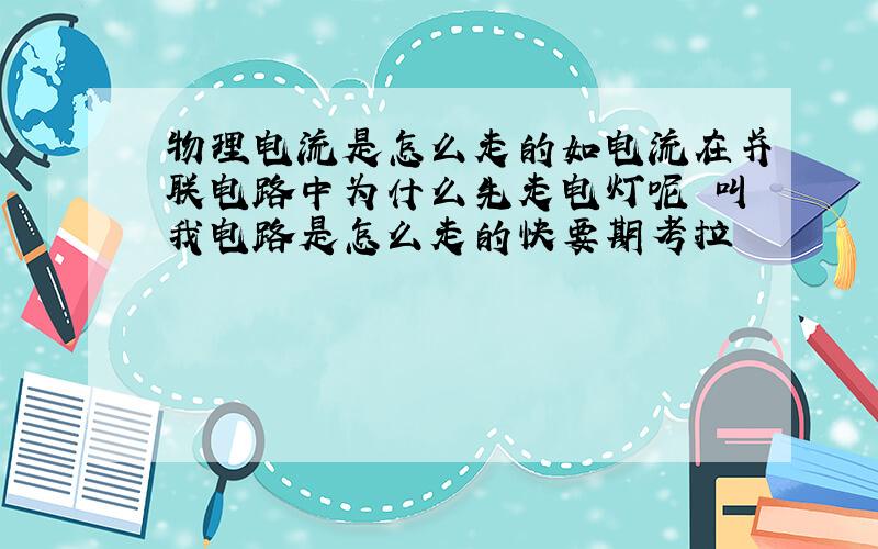 物理电流是怎么走的如电流在并联电路中为什么先走电灯呢 叫我电路是怎么走的快要期考拉