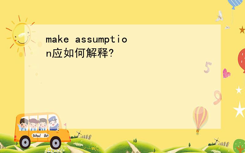 make assumption应如何解释?