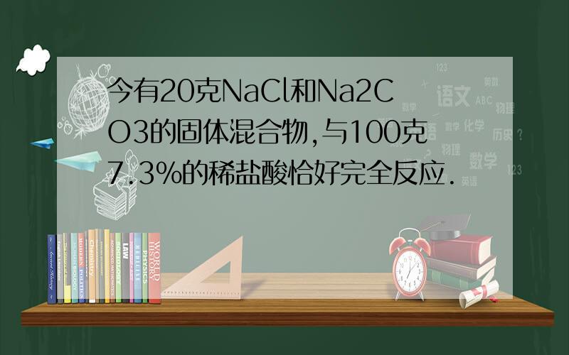 今有20克NaCl和Na2CO3的固体混合物,与100克7.3%的稀盐酸恰好完全反应.