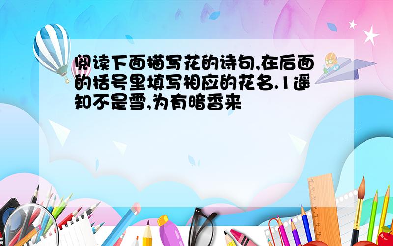 阅读下面描写花的诗句,在后面的括号里填写相应的花名.1遥知不是雪,为有暗香来