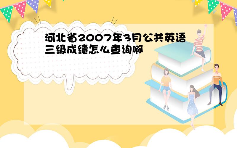 河北省2007年3月公共英语三级成绩怎么查询啊