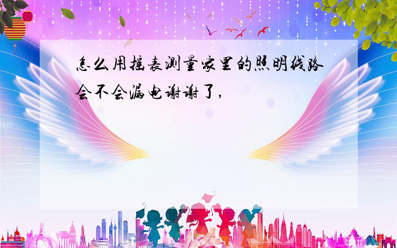 怎么用摇表测量家里的照明线路会不会漏电谢谢了,