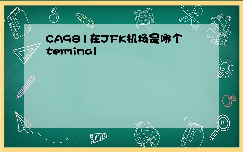 CA981在JFK机场是哪个terminal