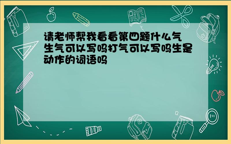 请老师帮我看看第四题什么气 生气可以写吗打气可以写吗生是动作的词语吗