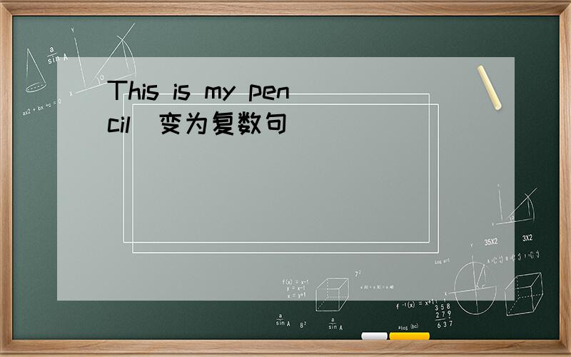 This is my pencil（变为复数句）