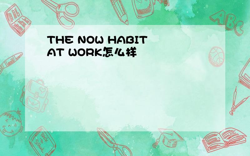 THE NOW HABIT AT WORK怎么样