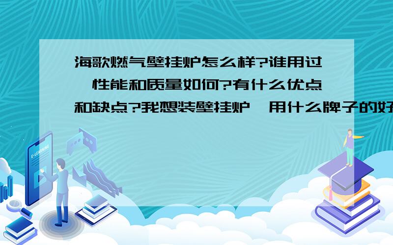 海歌燃气壁挂炉怎么样?谁用过,性能和质量如何?有什么优点和缺点?我想装壁挂炉,用什么牌子的好?