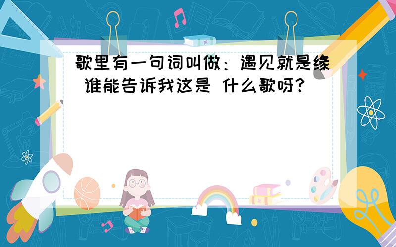 歌里有一句词叫做：遇见就是缘 谁能告诉我这是 什么歌呀?