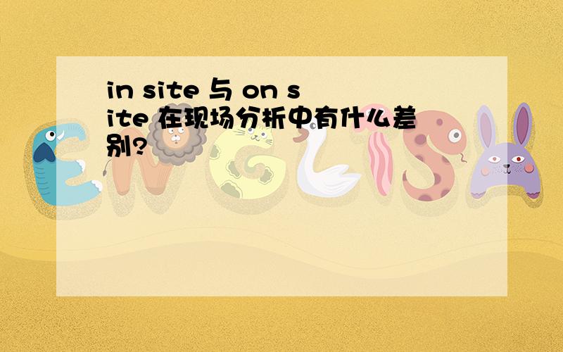 in site 与 on site 在现场分析中有什么差别?