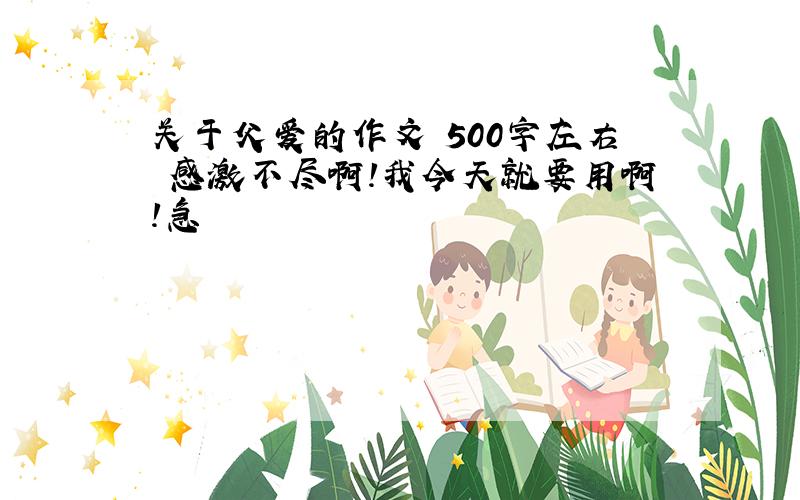 关于父爱的作文 500字左右 感激不尽啊!我今天就要用啊!急