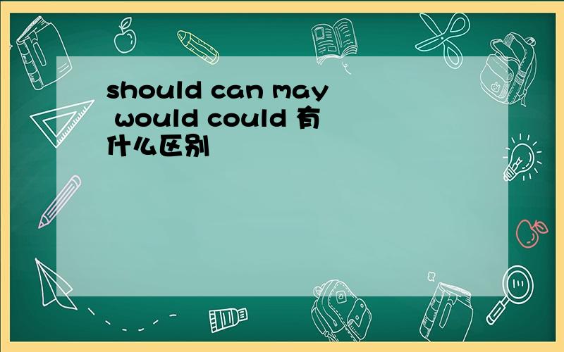 should can may would could 有什么区别