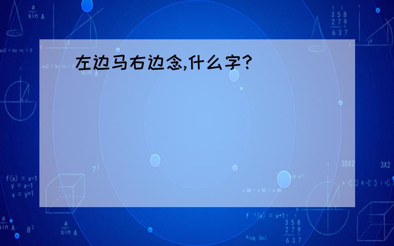 左边马右边念,什么字?