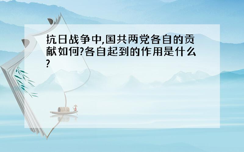 抗日战争中,国共两党各自的贡献如何?各自起到的作用是什么?