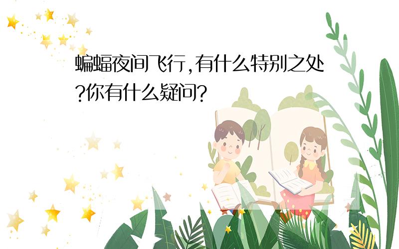 蝙蝠夜间飞行,有什么特别之处?你有什么疑问?