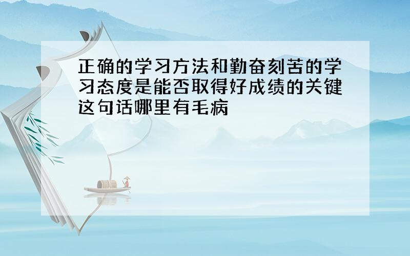 正确的学习方法和勤奋刻苦的学习态度是能否取得好成绩的关键这句话哪里有毛病