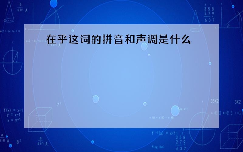 在乎这词的拼音和声调是什么