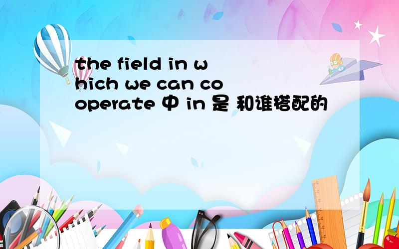 the field in which we can cooperate 中 in 是 和谁搭配的