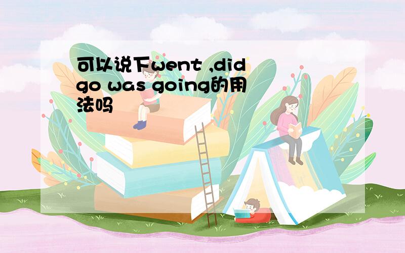 可以说下went ,did go was going的用法吗