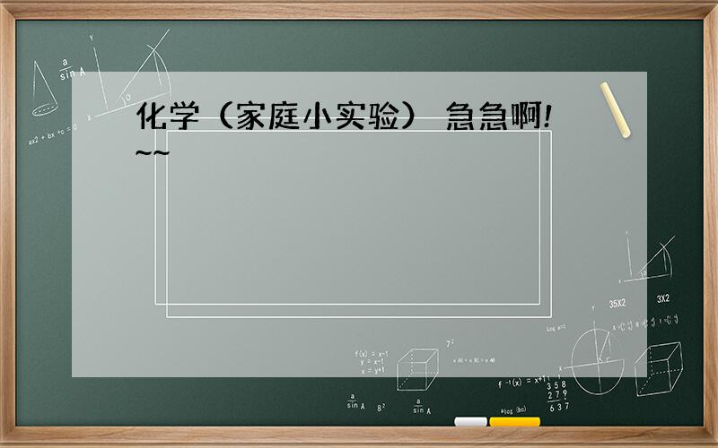 化学（家庭小实验） 急急啊!~~