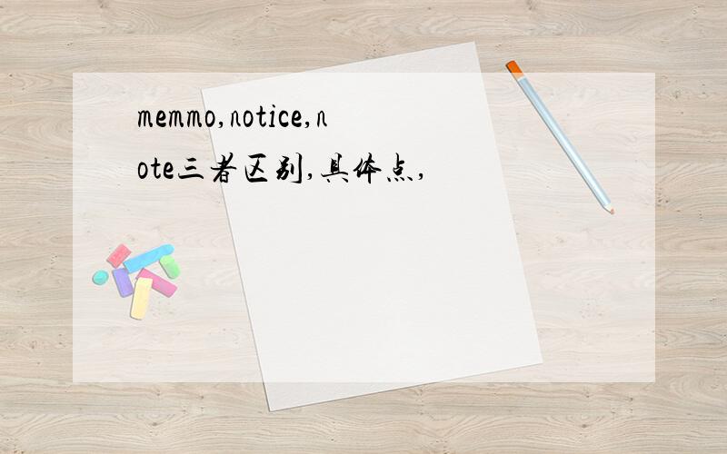 memmo,notice,note三者区别,具体点,